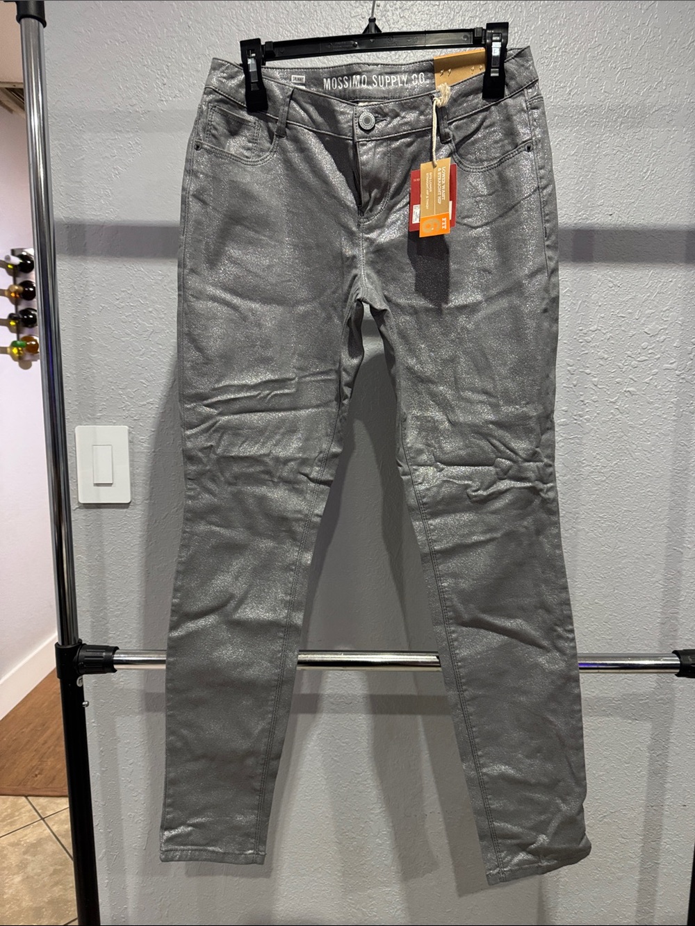 Mossimo Supply Co. Women’s Metallic Gray Skinny Jeans
